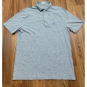 Johnnie-O Polo Mens Large Heathered Original Hangin Out Stretch Pocket Gray
